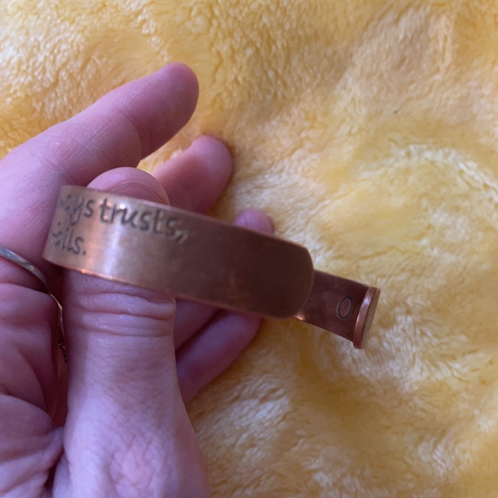 Solid Copper Cuff 1 Corinthians 13:4 Origami Owl - image 6